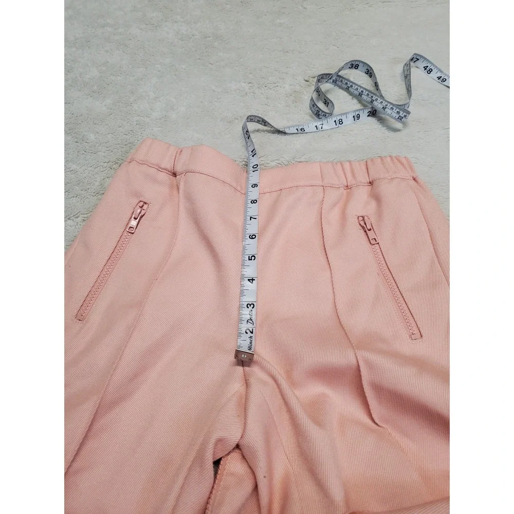 J. Crew Pink Wool Blend Zip Tapered Cropped Pants‎ 0 Petite Basic Simple Preppy
